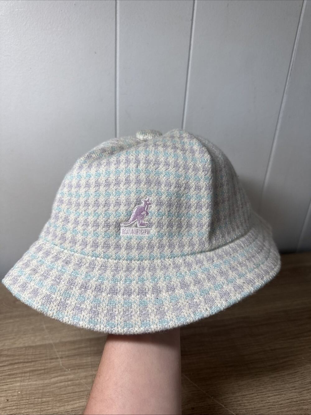 KANGOL Bucket Hat Size Medium 6178HT03 Authentic Grey Purple Blue Q2